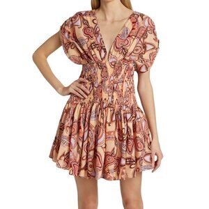 NWT A.L.C. Smocked Printed Mini Dress